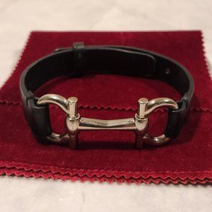 Salvatore Ferragamo "horsebit" calfskin leather bracelet